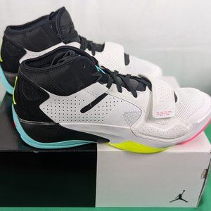 Jordan Zion 2 Shoes Mens 11 White/Black/Dynamic Turquoise/Volt DO9161-107